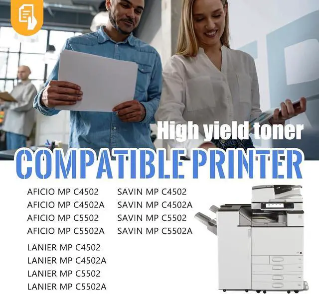 Alt view image 2 of 6 - 1 Pack MP C5502 Magenta Toner Cartridge | Replacement for Ricoh MP C5502 Work with Aficio MP C4502 C4502A C5502 C5502A LANIER MP C4502 C4502A C5502 C5502A SAVIN MP C4502 C4502A C5502 C5502A | 841753