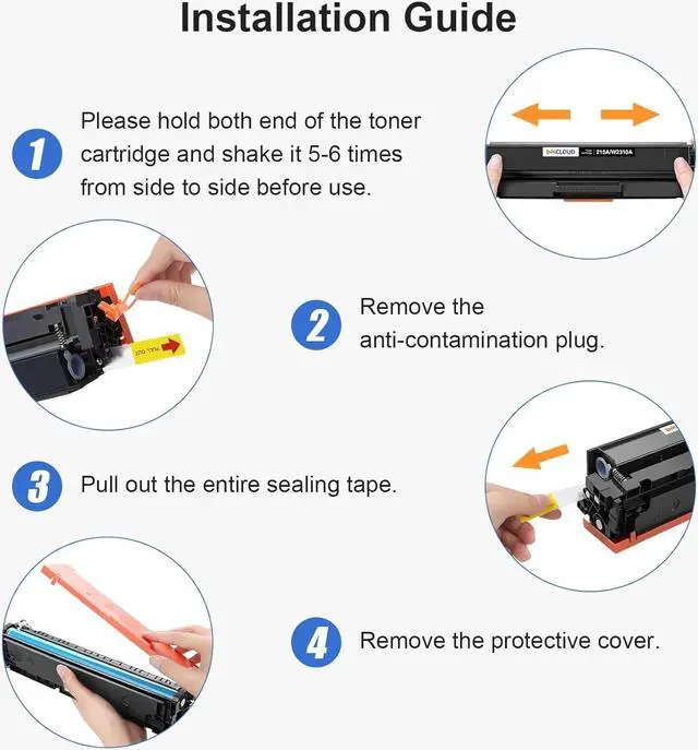 Alt view image 6 of 7 - Ennovor INKCLOUD 2Pack Compatible 215A with Chip Black Toner Cartridge Replacement for HP 215A W2310A W2311A W2312A W2313A Works with HP Color Pro MFP M182nw M183fw M182 M183 M155 Printers