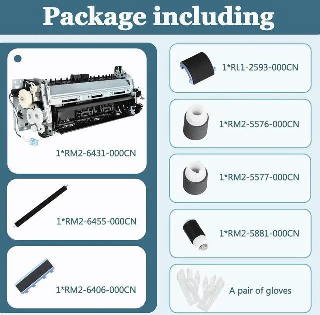 Alt view image 3 of 7 - RM2-6431-000CN Maintenance Kit,Compatible with hp Color LaserJet Pro M452nw and M477fnw, Includes RM2-6431-000CN Fuser UnitRM2-6455 Transfer Roller and Tray 1-2 Rollers, 110V Simplex Models