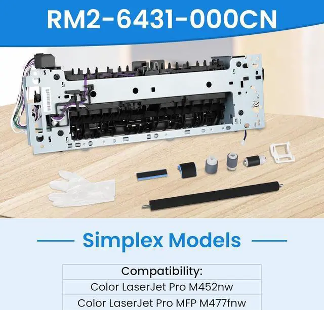 Alt view image 2 of 7 - RM2-6431-000CN Maintenance Kit,Compatible with hp Color LaserJet Pro M452nw and M477fnw, Includes RM2-6431-000CN Fuser UnitRM2-6455 Transfer Roller and Tray 1-2 Rollers, 110V Simplex Models
