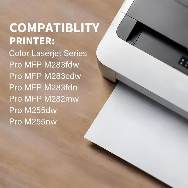 Alt view image 2 of 6 - Ennovor 206A Toner Compatible for HP 206A Toner Cartridges 4 Pack W2110A W2111A W2112A W2113A for HP Color Laserjet Pro MFP M283fdw M283cdw M255dw Toner Cartridges