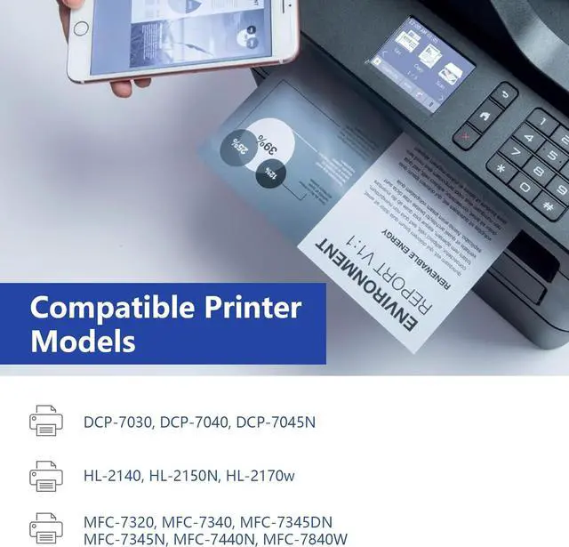 Alt view image 2 of 7 - TN360 Toner Cartridge Brother Printer Replacement for Brother TN360 TN 360 TN330 TN-330 Compatible with DCP-7040 DCP-7030 MFC-7840W HL-2140 MFC-7340 MFC-7440N HL-2170W HL-2150N Printer (2 Black)