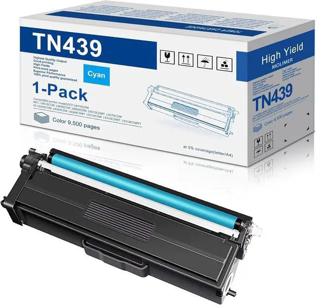 Main image of Ennovor TN-439 TN439 Cyan Toner Cartridge Replacements for Brother TN-439C TN439C Toner Cartridge for MFC-L8900CDW HL-L8360CDW HL-L9310CDW HL-L9310CDWTT MFC-L9570CD Printer Toner (Cyan, 1-Pack)