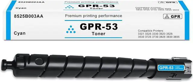 Main image of Ennovor GPR-53 Cyan Toner Cartridge Replacement for Canon 8525B003 GPR-53 GPR-53C GPR53 GPR53C Toner for Canon ImageRunner Advance C3325 C3330 C3520 C3525 C3530, (19,000 Pages)