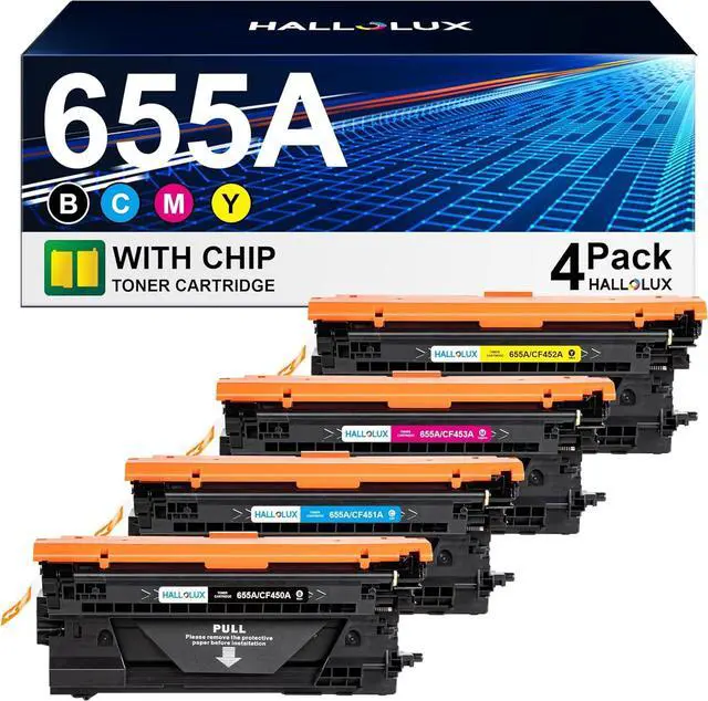 Main image of 655A Toner Cartridge 4 Pack Replacement for HP 655A CF450A CF451A CF452A CF453A Compatible for HP Color Laserjet Enterprise Flow MFP M681f M681z M682z M652dn M652n M653dh M653x M681dh Printers