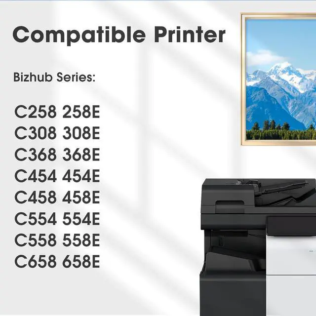 Alt view image 2 of 6 - Ennovor TN514 TN-514 TN324 Toner Cartridges Replacement for Konica Minolta Bizhub C258 C308 C368 C454 C458 C554 C558 C658 258E 308E 368E 454E 458E 554E 558E 658E Printer (Black, 2-Pack)