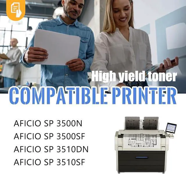 Alt view image 2 of 6 - Ennovor 1 Pack SP 3500XA Black Toner Cartridge (with Chip) | Replacement for Ricoh SP 3500XA Work with Aficio SP 3500N SP 3500SF SP 3510DN SP 3510SF | 406989 (6,800 Pages)