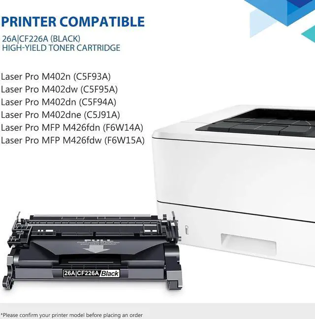 Alt view image 2 of 7 - Ennovor 26A Toner Cartridge Black 4-Pack Replacement for HP 26A CF226A Toner Cartridge Works with Laser Pro MFP M426m M426dw M426fdn M426fdw M427dw Series Printer (with Chip)