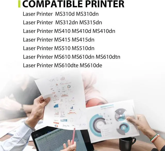 Alt view image 2 of 6 - Ennovor 501H 50F1H00 Toner Cartridge Compatible for Lexmark 501H 501X for MS610 MS610dn MS310 MS310dn MS410 MS410dn MS415 MS415dn MS510 MS510dn Printer(5,000 Pages, 2 Pack)