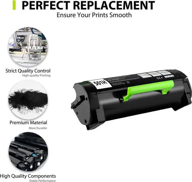 Alt view image 5 of 6 - Ennovor 501H 50F1H00 Toner Cartridge Compatible for Lexmark 501H 501X for MS610 MS610dn MS310 MS310dn MS410 MS410dn MS415 MS415dn MS510 MS510dn Printer(5,000 Pages, 2 Pack)