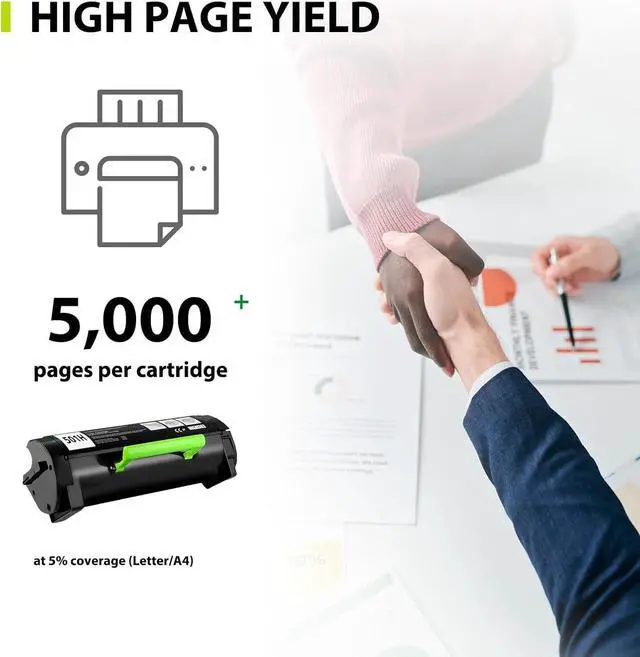 Alt view image 3 of 6 - Ennovor 501H 50F1H00 Toner Cartridge Compatible for Lexmark 501H 501X for MS610 MS610dn MS310 MS310dn MS410 MS410dn MS415 MS415dn MS510 MS510dn Printer(5,000 Pages, 2 Pack)
