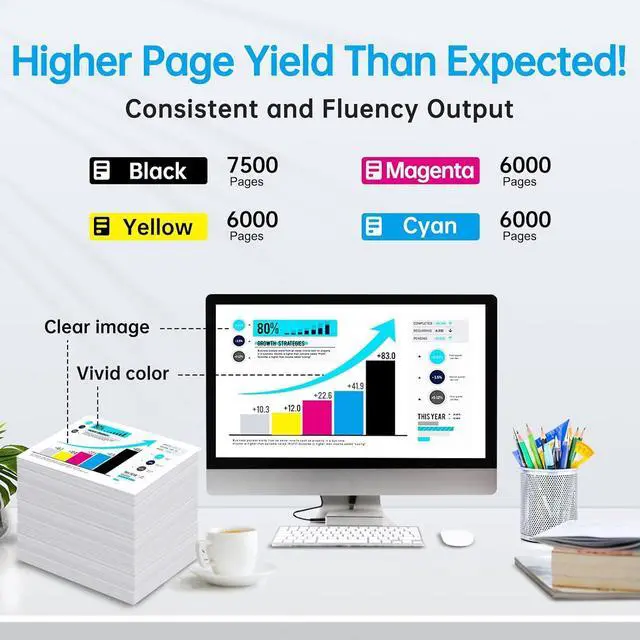 Alt view image 3 of 7 - Ennovor LC3039 BK/C/M/Y XXL Ink Cartridges, Extra High Yield Compatible for Brother LC3037 LC3039XXL Work for MFC-J5945DW MFC-J5845DW MFC-J6545DW MFC-J6945DW Printer 4-Pack