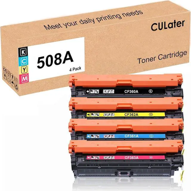 Main image of Ennovor CULater 508A Remanufactured Toner Cartridge Replacement for CF360A CF361A CF362A CF363A Toner Cartridges for HP Color Enterprise M552 M553 M577 E55040 E57540 Printer (4 Pack)