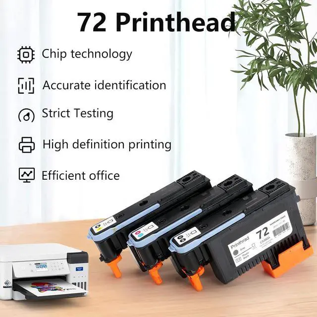 Alt view image 2 of 7 - Ennovor HP 72 Printhead Compatible with HP Designjet T610 T620 T770 T790 T1100 T1120 T1200 T1300 T2300 Printer -3 Pack