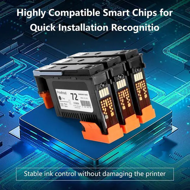Alt view image 5 of 7 - Ennovor HP 72 Printhead Compatible with HP Designjet T610 T620 T770 T790 T1100 T1120 T1200 T1300 T2300 Printer -3 Pack