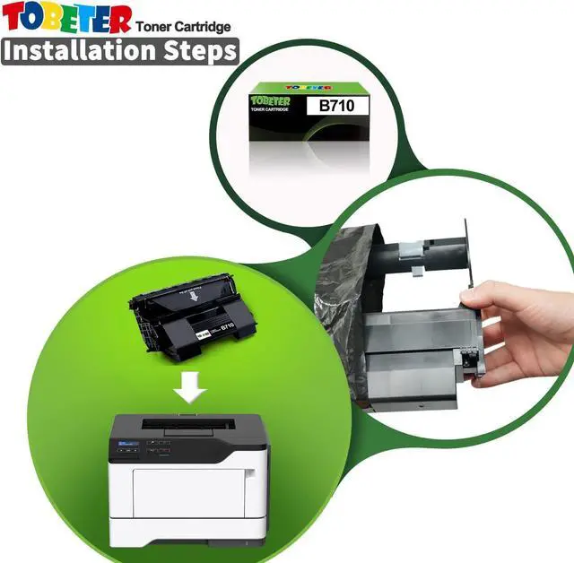 Alt view image 5 of 7 - ToBeter Compatible B710 B720 B730 Toner Replacement for OKI Okidata 52123601 Toner Cartridge for B710 B720 B730 B710dn B710n B720dn B720n B730dn B730n Printers (15,000 Pages, High Yield, 1 Black)