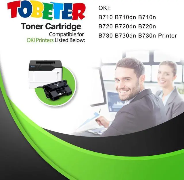 Alt view image 2 of 7 - ToBeter Compatible B710 B720 B730 Toner Replacement for OKI Okidata 52123601 Toner Cartridge for B710 B720 B730 B710dn B710n B720dn B720n B730dn B730n Printers (15,000 Pages, High Yield, 1 Black)