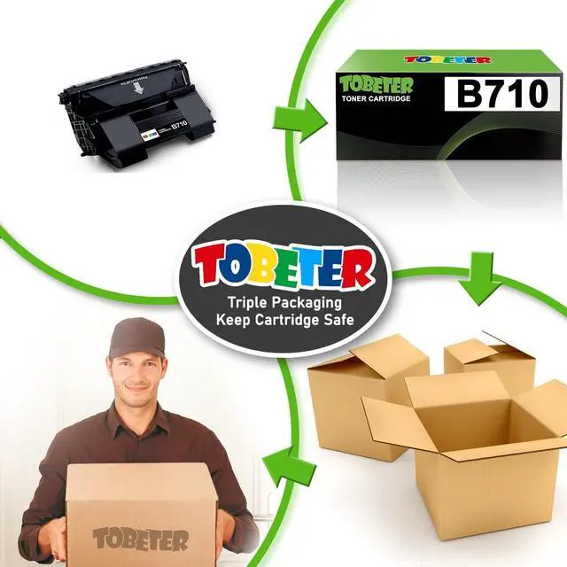 Alt view image 6 of 7 - ToBeter Compatible B710 B720 B730 Toner Replacement for OKI Okidata 52123601 Toner Cartridge for B710 B720 B730 B710dn B710n B720dn B720n B730dn B730n Printers (15,000 Pages, High Yield, 1 Black)