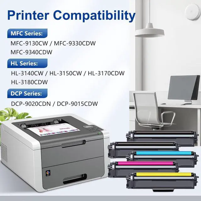 Alt view image 2 of 7 - TN221 TN225 Toner Cartridges High Yield Replacement for Brother TN-225 TN-221 TN221BK Toner MFC-9130CW MFC-9330CDW HL-3170CDW HL-3140CW HL-3180CDW (1 Black, 1 Cyan, 1 Magenta, 1 Yellow, 4 Pack)