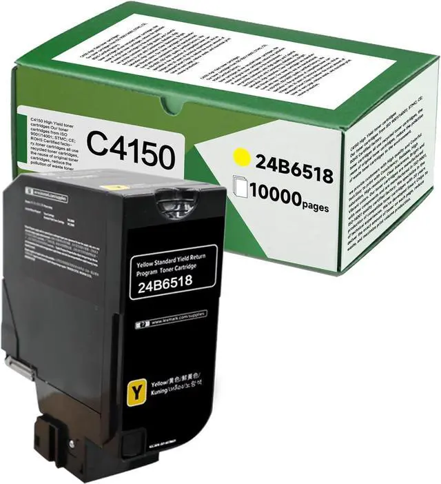 Main image of Ennovor C4150 Yellow 24B6518 Compatible High Yield Toner Cartridge Replacement for Lexmark C4150 24B6518 Printer High Yield (1 Pack)