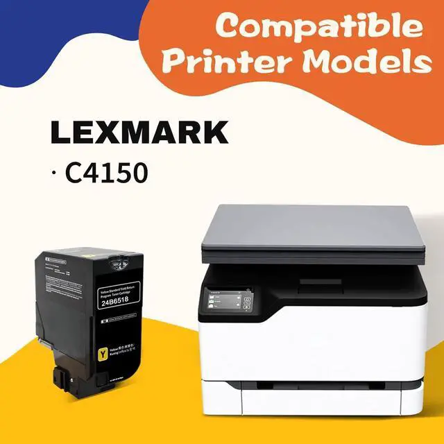 Alt view image 2 of 5 - Ennovor C4150 Yellow 24B6518 Compatible High Yield Toner Cartridge Replacement for Lexmark C4150 24B6518 Printer High Yield (1 Pack)