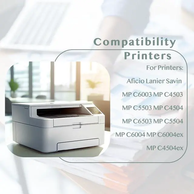 Alt view image 3 of 6 - MP C6003 Toner Cartridge High Yield Compatible 841849 841850 841851 841852 Replacement for Ricoh MP C4503 Toner Cartridge for MPC6003 MPC4503 C5503 C4504 C4504ex C5504 C6004 C6004ex C6503 Printer