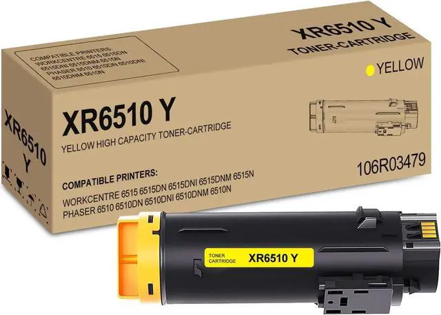 Main image of Phaser 6510 / Workcentre 6515 Yellow High Capacity Toner-Cartridge Compatible for Xerox 106R03479 for Xerox WorkCentre 6515DN 6515DNI 6515DNM 6515N, Phaser 6510DN 6510DNI 6510DNM 6510N Printer, 1 Pack