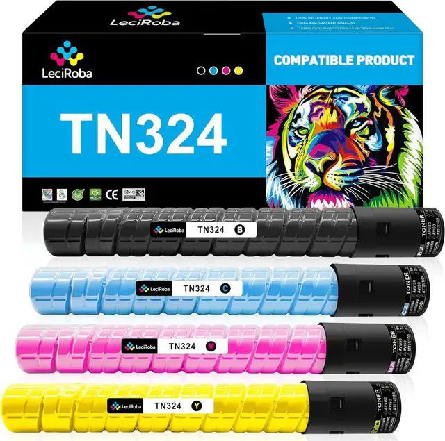 Main image of Ennovor LeciRoba TN324 Toner Cartridge Replacement for Konica Minolta TN324 TN324K TN324C TN324M TN324Y A8DA130 A8DA430 A8DA330 A8DA230 for BizHub C258 C308 C368 (28,000 Pages, KCMY, 4-Pack)