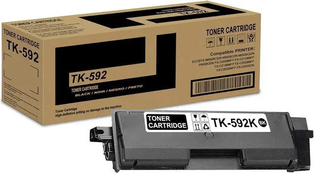 Main image of 1 Pack TK-592K 1T02KV0US0 Black Toner Cartridge High Yield Compatible TK-592K TK592K Replacement for Kyocera Ecosys M6026cidn M6526cdn P6026cdn FS-C2026MFP FS-C2126MFP FS-C2526MFP FS-C5250DN Printer