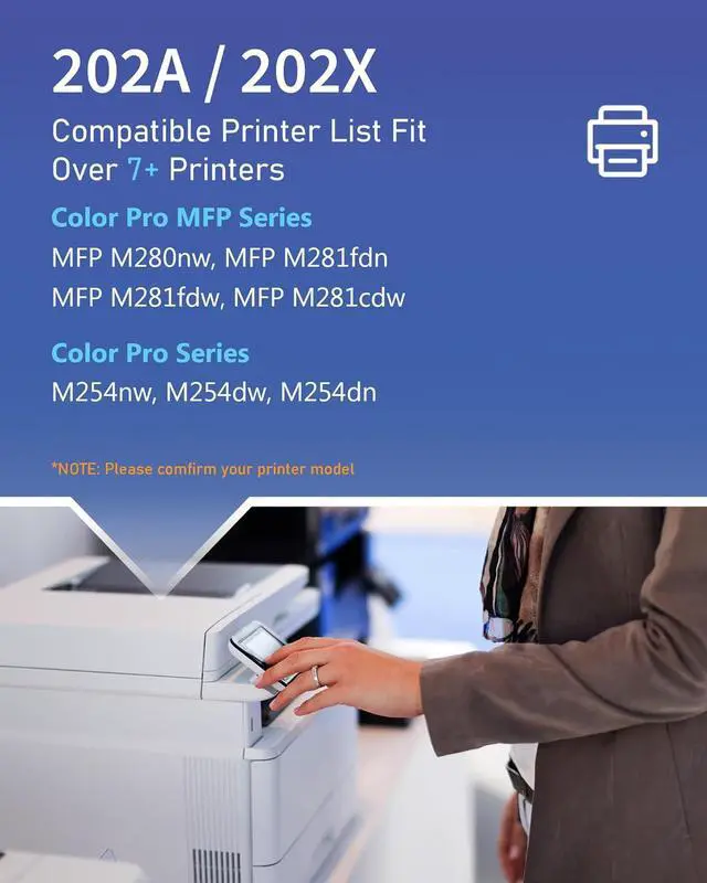 Alt view image 2 of 7 - 202A Toner Cartridges 4 Pack Black Cyan Yellow Magenta M281fdw Toner Replacement for HP 202A 202X CF500A CF501A CF502A CF503A Color Pro M254dw; MFP M281cdw Printer Toner