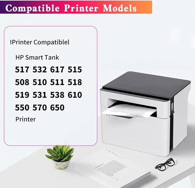 Alt view image 6 of 6 - X4E75A M0H50A Smart Tank Plus 651 PrintHead Use for HP 517 532 617 515 508 510 511 518 519 531 538 610 618 550 570 650 PrinterBlack &Tri-Color