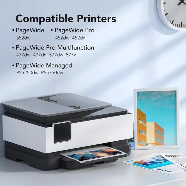 Alt view image 2 of 6 - HP 972X Ink Cartridges - Compatible with HP PageWide Pro MFP 377dw, 477dw, 477dn, 577dw, 452dw Printers (Black, Cyan, Magenta, Yellow)