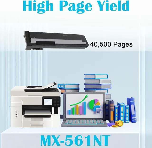 Alt view image 3 of 6 - MX-561NT MX561NT Black Toner Cartridge Replacement for Sharp MX-M2630 M3050 M3070 M3550 M3570 M4050 M5050 M6050 M6070 Printer(1-Pack)