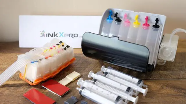 Alt view image 3 of 4 - EcoPRO 312XL Empty Ink System CISS Refillable Cartridge Kit for Chipless Firmware Installed EPSON XP-15000 Printer (with Ink Flow Control Damper)