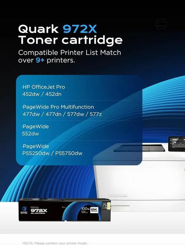 Alt view image 2 of 7 - 972X Ink Cartridges High Yield Replacement for HP 972X 972A 972 Compatible with HP PageWide Pro 477dw 477dn 577dw 577z 452dn 452dw 552dw P55250dw P57750dw Printers (4 Pack,Black/Cyan/Magenta/Yellow)