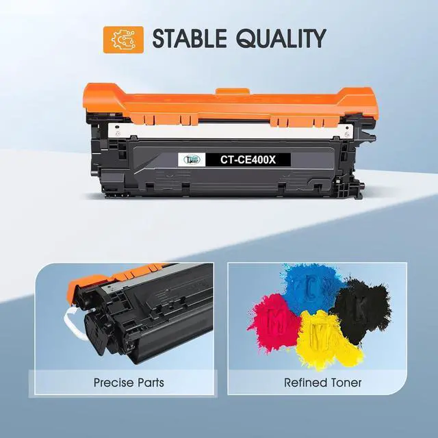 Alt view image 4 of 7 - 507X 507A Toner Cartridges 4 Pack Compatible for HP 507X 507A High Yield CE400X CE401A CE402A CE403A for HP Laserjet Enterprise 500 Color M551 M551n M551dn M551xh M570dn M570dw M575f Printer