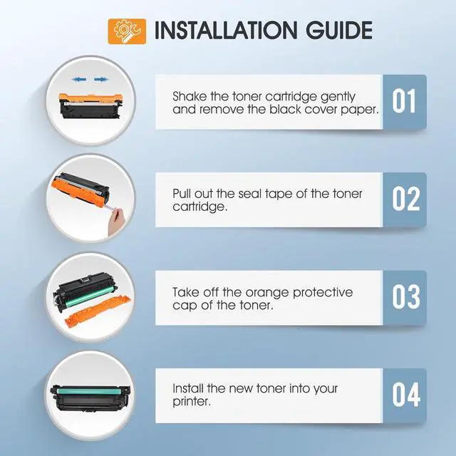Alt view image 5 of 7 - 507X 507A Toner Cartridges 4 Pack Compatible for HP 507X 507A High Yield CE400X CE401A CE402A CE403A for HP Laserjet Enterprise 500 Color M551 M551n M551dn M551xh M570dn M570dw M575f Printer