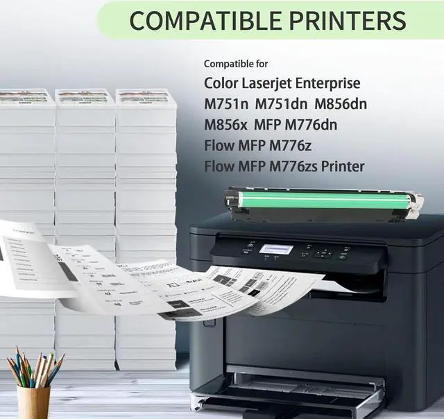 Alt view image 2 of 6 - 660A Drum Unit Black W2004A Imaging Unit Replacement for Color Enterprise M751n M751dn M856dn M856x MFP M776dn Flow MFP M776z M776zs Printer(1-Pack)