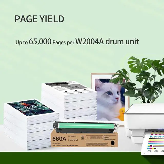 Alt view image 3 of 6 - 660A Drum Unit Black W2004A Imaging Unit Replacement for Color Enterprise M751n M751dn M856dn M856x MFP M776dn Flow MFP M776z M776zs Printer(1-Pack)