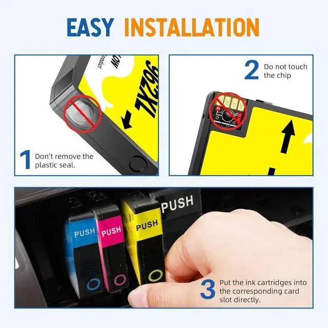 Alt view image 4 of 6 - Ennovor 962XL Ink Cartridge Combo Pack Compatible for 962 Ink Cartridges Work with Officejet Pro 9015e 9015 9010 9018e 9025e 9012e 9018 9025 9020 9012 Printers 4 Pack (Black Cyan Magenta Yellow)