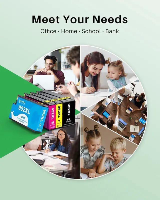 Alt view image 6 of 7 - Ennovor Compatible 952XL Ink Cartridges Combo Pack Replacement for 952 952XL 952 XL Ink Cartridges Color Use with Officejet Pro 8720 8702 8710 7740 7720 8725 8715 8210 8740 (4 Pack, BK/C/M/Y)