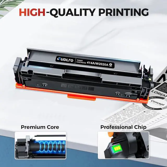 Alt view image 4 of 7 - Ennovor 414A Toner Cartridges 4 Pack - Replacement for HP 414A Toner Cartridges 4 Pack HP 414A Black Toner to use with HP Color Pro MFP M479fdw M479fdn M454dw M454dn Printer, W2020A, with CHIP