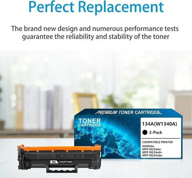 Alt view image 5 of 7 - 134A W1340A Black Toner Cartridge Compatible Replacement for 134A 134X W1340A W1340X Toner Cartridge for M209w MFP M234dw M2334sdn M2334sdw Printer, 2 Pack