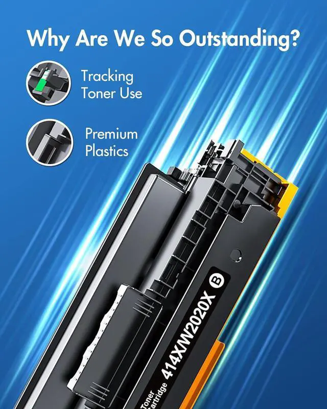 Alt view image 3 of 7 - 414X Toner Cartridges 4 Pack High Yield (with Chip) Compatible Replacement for HP 414X 414A for HP Color Laserj Pro MFP M479fdw M479fdn M454dw M454dn M479dw Printer | W2020X W2021X W2022X W2023X