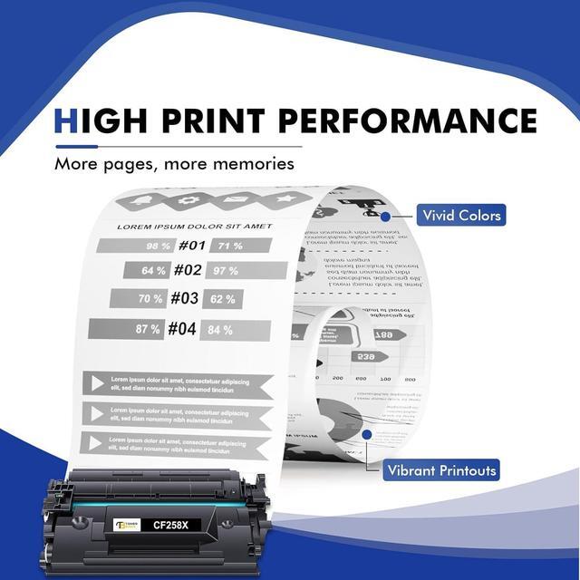 Alt view image 4 of 7 - CF258X 58X Toner Cartridge Black High Yield 58A Compatible Replacement for HP 58X CF258X 58A CF258A Toner Cartridge for HP Laserjet Pro M404n M404dn MFP M428fdw M428fdn M428dw Printer Ink 2 Pack