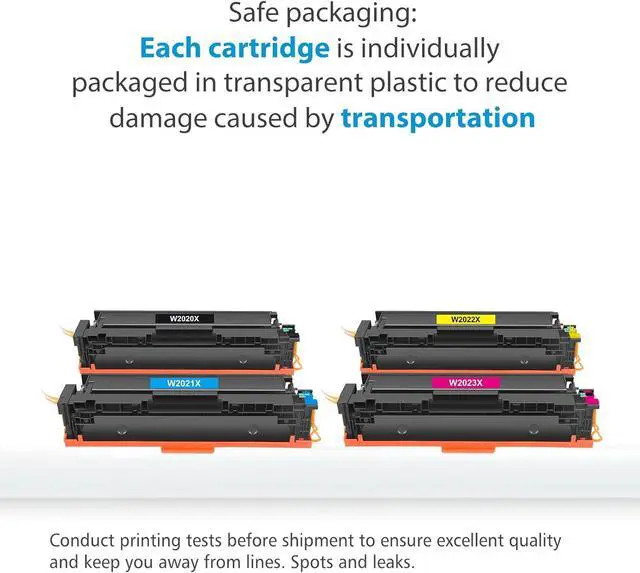 Alt view image 4 of 5 - Ennovor 414X Toner Cartridges 4 Pack Replacement for 414X 414A W2020X W2020A Works for Color Pro MFP M479fdw M479fdn M454dw M454dn M479 M454 Printer, Black Cyan Yellow Magenta (with Chip)