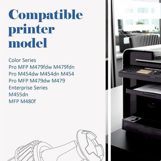Alt view image 2 of 7 - 414X Black Toner Cartridges High Yield MFP M479fdw Compatible Replacment for HP 414X W2020X 414A W2020A for HP Color Laserjet Pro MFP M479fdw M479fdn M479dw M454dw M454dn Printer Ink 2-Pack