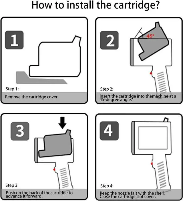 Alt view image 3 of 7 - Ennovor Original Black Ink Cartridge ER521, 72ml Quick Dry Solvent Ink Replacement for 1inch/25.4mm Handheld Inkjet Printer E15-1 /E16-1 /E11-1 /E50