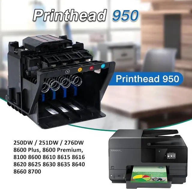 Alt view image 2 of 7 - Ennovor 950/951 printhead Replacement for HP officejet pro 8600, 8610, 8620, 8100, 8615, 8616, 8625, 8630, 8640, 8660 Printer