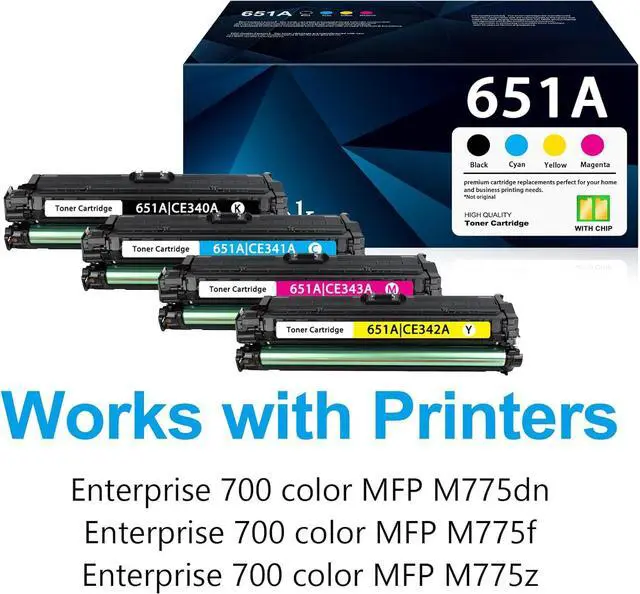 Alt view image 2 of 6 - Ennovor 651A Toner Cartridge 4 Pack Replacement for HP 651A CE340A Enterprise 700 Color MFP M775dn M775f M775z Printer (CE340A CE341A CE343A CE342A)